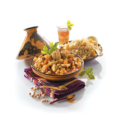 Heute kommt die afrikanische Sonne auf Ihren Tisch! Dieser Klassiker der marokkanischen Küche ist eine wahre Explosion von süßen und herzhaften Aromen und wird alle Feinschmecker begeistern.