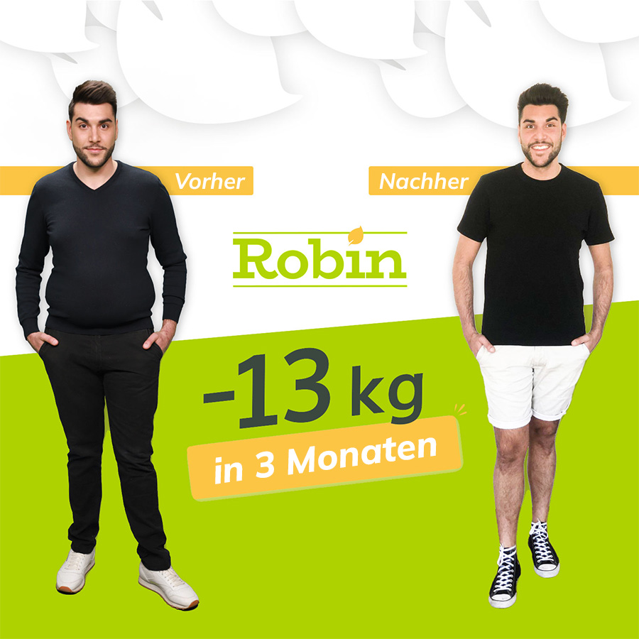 Robin hat mit der Hello Diet Methode in 1 Monat 5 Kilo abgenommen